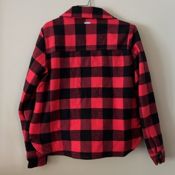 Columbia plaid jacket flannel fleece lined warm comfy plaid youth medium - Picture 6 of 6